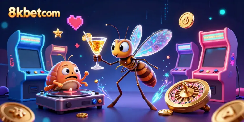 Engage in thrilling gameplay at 8kbetcom with unique casino characters and vibrant gaming elements.