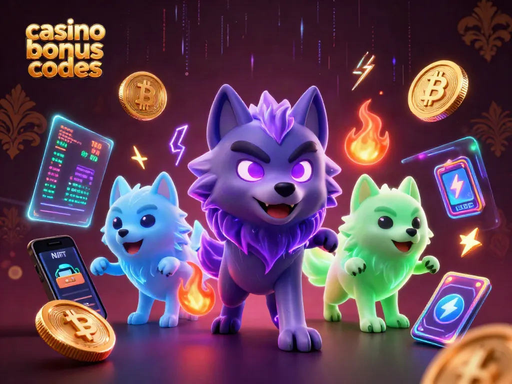 Claim exclusive casino bonus codes with glowing spirits and cryptocurrency elements enhancing the gaming experience.