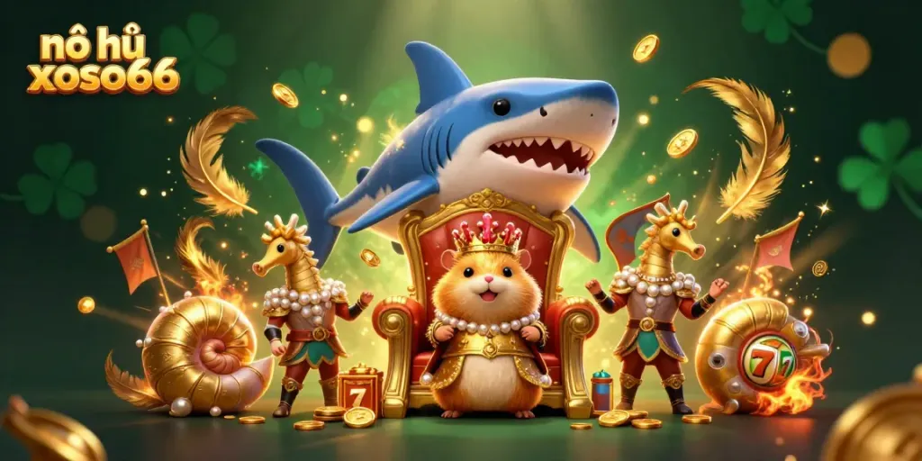 Engage in nổ hũ xoso66 with the golden hamster king and dynamic casino elements.