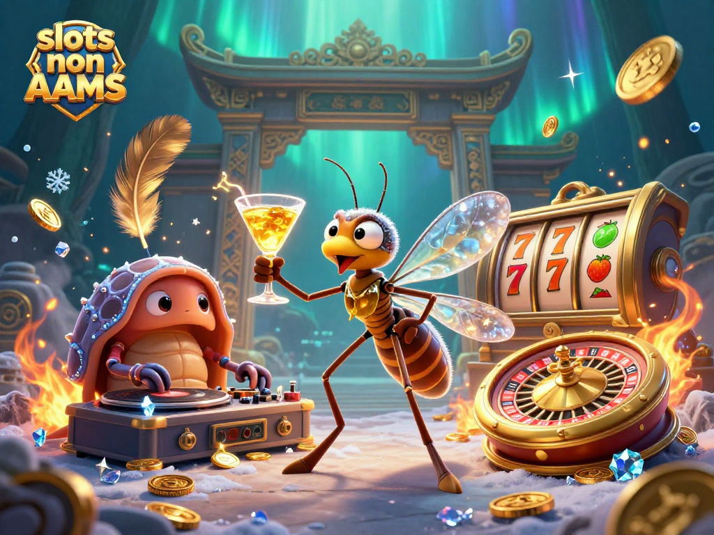 I slot non AAMS offrono avventure emozionanti con un mascotte di casinò in un mondo fantastico.