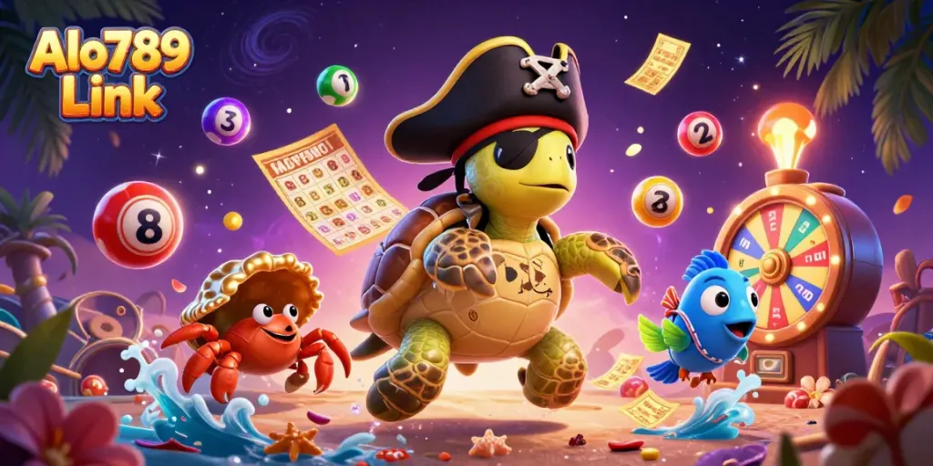 Engage in thrilling action with Alo789 Link, featuring vibrant characters and casino elements in a dynamic scene.