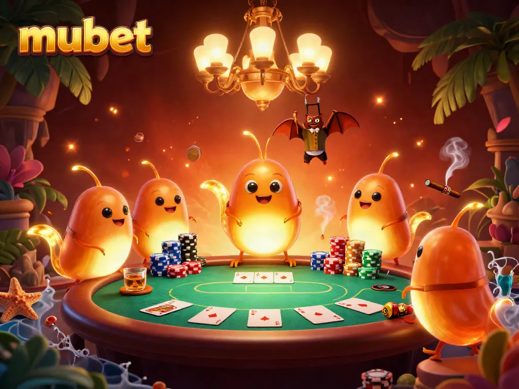 Experience the thrill of mubet with glowworms lighting up a vibrant casino scene.